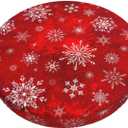 ICOMON 12 Inch Padded Christmas Round Bar Stool Cover Cushion with Elastic Fabric Round Chair Seat Cushion for Wooden Metal Stools