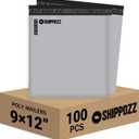 Shippozz 9x12 Poly Mailers 100 Pack, Durable Waterproof Polymailers for Shipping Clothes, Self Seal Mailing Bags for Small Business Packaging Supplies, Mailing Envelopes for Books, and Accessories