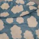 LE SURE Shown on TV Donut Dog Bed Medium Size Dog - Round Cat Beds Indoor as Bed Gift for Calming with Washable Cover, Cute Home Decor Bed with Jacquard Shaggy Plush & Anti Slip Bottom, 30 Inch, Blue (Cozy Clouds Blue)