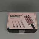 MOCEMTRY 5 in 1 Curling Wand Set (0.35"-1.25") with 3 Barrel Hair Crimper, Bubble Curling Wand and 3 Ceramic Barrels, Curling Iron 1 inch Crimper Hair Tool Waver with Two Temp Control, Gifts for Women (Pink)