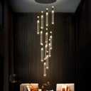 118inch 12-Lights Modern Chandeliers for Living Room LED Dimmbale Light Fixture Entryway High Ceiling Light Pendants Lighting for Dining Room Hallway Staircase with Remote Dimming Chandelier