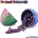 2 x 3D Printed Dragon,Mystery Easter Crystal 3D Dragon Egg,Dragon Eggs with Dragon Inside,3D Printed Animals Fidget Desk Decor (Yellow Green, 12.5in)