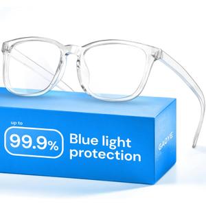Gaoye Blue Light Blocking Glasses - Anti UV Ray Computer Gaming Glasses, Blue Blockers Glasses For Women/Men (Medium, **Clear)