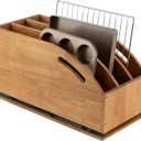 DINDON Pull Out Cabinet Organizer for Pans, Pot lid, Cookie Sheet, Cutting Board, Baking Tray, Slide Out Kitchen Cabinet Storage Organizer, 10.5''W X 21"D X 10.6"H, Wood