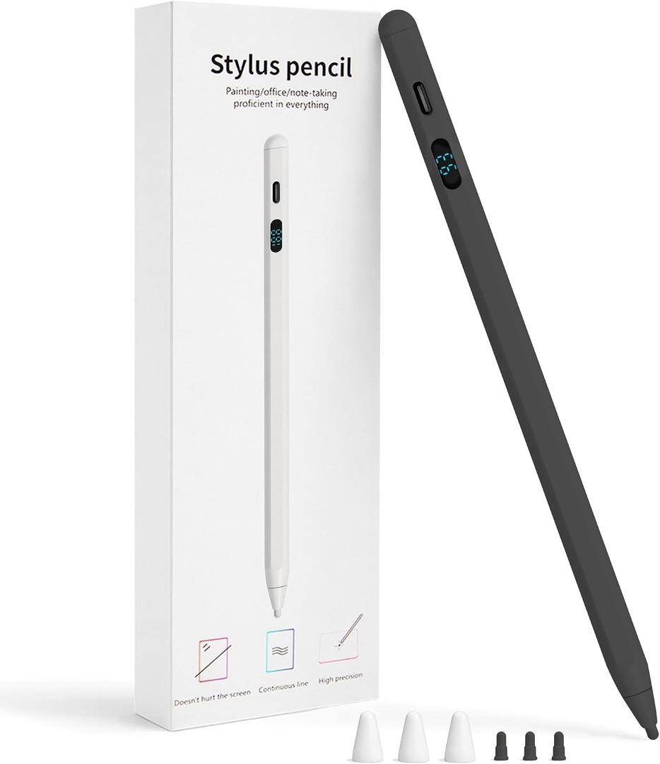 Stylus Pen for iPad & iPhone, Smartphone, Dual OS Active Pencil with LED Display, Universal X3 Stylus with Tilt Sensitivity, Compatible with Android Tablet Xiaomi HP Lenovo Pad Galaxy Tab