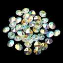 200 Pcs 14 mm 2 Hole Crystal Prism Beads Small Crystal Suncatcher Beads Glass Faceted Bead Chandelier Replacement Crystals DIY Lamp Hanging Pendant Bead for DIY Arts Crafts Decoration AB Color