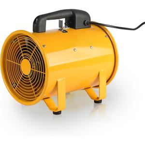 Tech Drive Ventilator fans, 2 speeds High Velocity Industrial Ventilator, 12 Inches Portable Exhaust Axial Fan, Utility Blower Fan, Fume Ventilation Extractor, All Metal Construction,Yellow