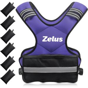 ZELUS Weighted Vest for Men and Women | 11-20lb Vest with 6 Ironsand Weights for Home Workouts | Adjustable Body Weight Vest Exercise Set for Cardio and Strength Training