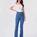 AFITNE Womens High Waisted Stretchy Pull On Flare Jeans Trendy Fashion Cute Bootcut Denim Like Jeggings (Small, Blue)