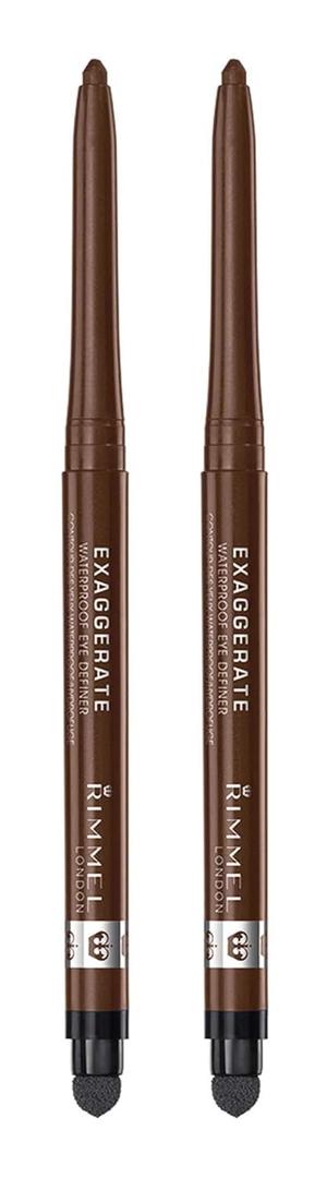Rimmel London exaggerate auto waterproof eye definer, rich brown, 2 Count