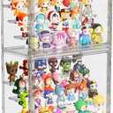 Clear Acrylic Display Case for Collectibles 4 Layer Hobby Figure Display Case Box with Shelves Stackable Figurine Display Boxes for Funko Pop Mart Labubu Model, 2 Pack