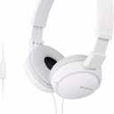 Sony ZX Series Wired On-Ear Headphones with Mic, White MDR-ZX110AP
