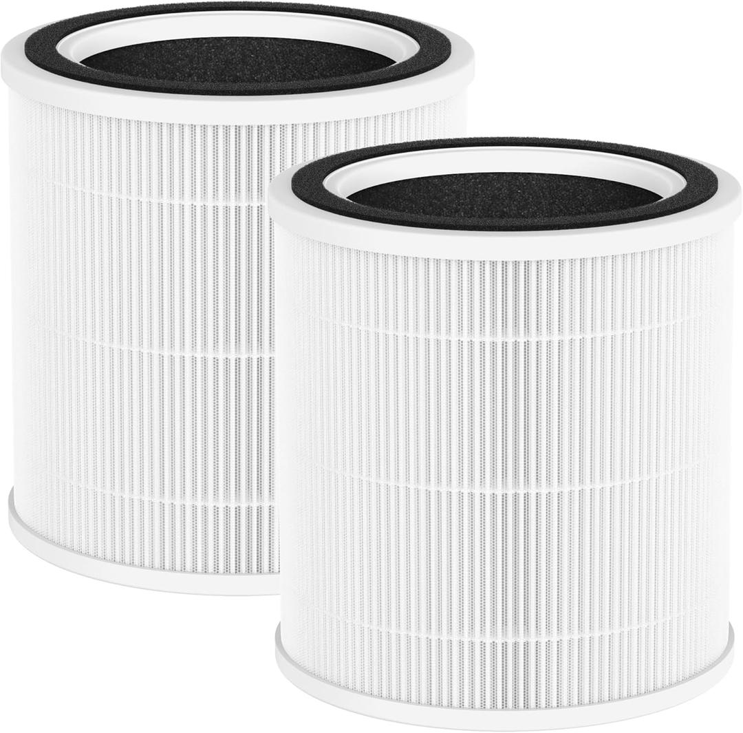 2 Pack AC400 Replacement Filter Compatible with Purivortex AC400 Air Cleaner Purifier, 3-in-1 AC400 Filter, White