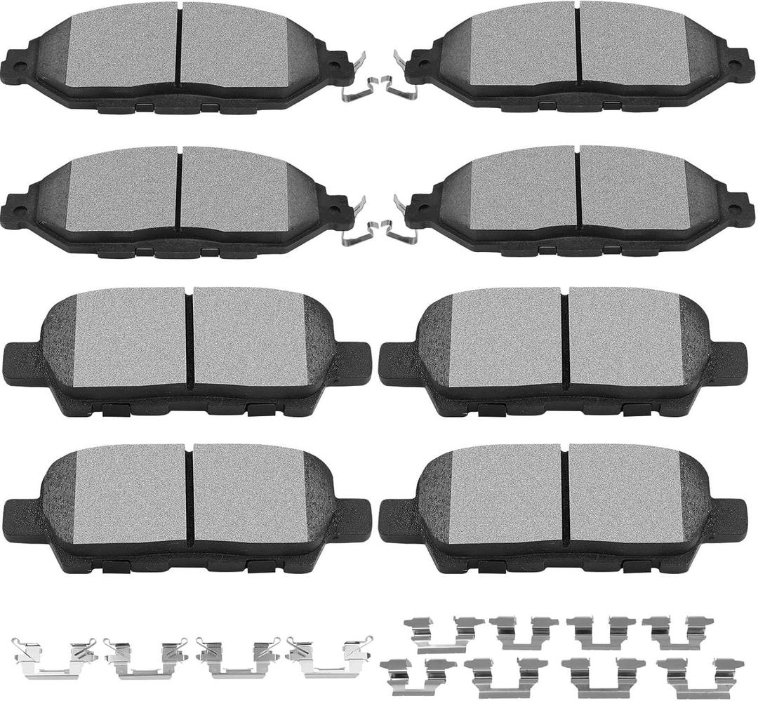 SCITOO D1649 D1415 Ceramic Brake Pads Sets Front & Rear w/Hardware Replacement For INFINITI For JX35 2013,For Nissan For Murano 2015-2022,For Nissan For Pathfinder 2013-2020 SCITOO D1649 D1415 Ceramic Brake Pads Sets Front & Rear w/Hardware Replacement For INFINITI For JX35 2013,For Nissan For Murano 2015-2022,For Nissan For Pathfinder 2013-2020