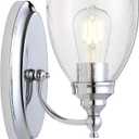 JONATHAN Y JYL7469B Marais 5.5" Metal/Glass LED Wall Sconce Traditional 2700K LED 4W Bulb Reversible Entryway Lobby Kitchen Bathroom Bedroom Living Room Hallway, Chrome