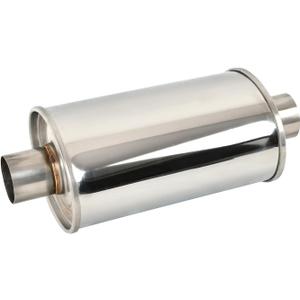 2'' Inch Ultra Quiet Resonator,2" Inlet 2" Outlet Exhaust Resonator,13.8" Overall Length Performance Muffler Resonator T304 Stainless Steel Universal Fitment