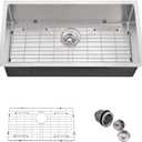32 Stainless Steel Undermount Kitchen Sink, Dorzom 32" x 17" x 9" Stainless Steel Single Bowl 18 Gauge Under Mount Kitchen Sink