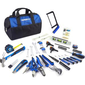 174-Piece Premium Tool Kit, Household Repairing Tool Set with 14 Inch Large Mouth Open Storage Tool Bag
