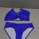 Limeeke Women's High Waisted Bikini Sets V Cut Bottom Two Piece Swimsuit Cross Front Adjustable Strap Bathing Suit, M