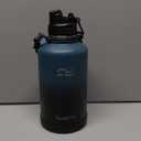 Konokyo Half Gallon Jug with Handle,64 oz Insulated Water Bottle with Carrying Pouch,Double Wall Vacuum Stainless Steel Metal Bottle,Indigo Black