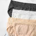 RHYFF Womens Underwear Cotton Bikini Panties High Cut Lace Panty Stretch Hipster Underpants Ladies Briefs S-XXL (M)