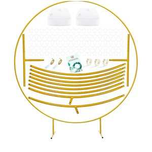 7.2ft Gold Metal Round Balloon Arch kit Decoration,Round Arch Backdorp Stand Kit,for Birthday Party,Wedding Decoration,Baby Shower Party,Graduation Decoration Background