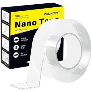 Double Sided Heavy Duty Extra Strong Adhesive Tape -Indoor/Outdoor General Purpose Nano Tape for Securing Picture Frames, Carpets. - Reusable and Without Leaving Adhesive Marks (1.18 inches x 10 feet)