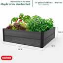 Keter 48" X 48" inches Wood Look Raised Garden Bed, Durable Outdoor Herb Garden Planter for Vegetables, Flowers, and Succulents, Grey