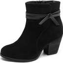 Luoika Women's Wide Width Ankle Boots, Chunky Heel Side Zipper Extra Wide Short Booties. Size 9