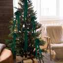 12 Pcs Green Velvet Christmas Bow 10 x 24inch Extra Large Christmas Bow with Extra Long Tail Neutral Holiday Decor Velvet Ribbon Bows for Xmas Garland Fireplace Stairs Mirror Door