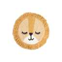 Crane Baby Safari Lion Pillow Nursery Decor, Decorative Round Animal Pillow for Nursery and Toddler Rooms, Lion, 12" x 12", Insert Included