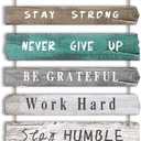 Inspirational Wall Art Decor for Office, Wooden Rustic Hanging Motivational Wall Art Decoration Sign, Inspiring Positive Quotes Wall Art for Home Living Room Bedroom Bathroom Classroom Gym 12"x24" (8 Powerful Words)