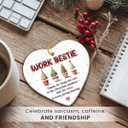 9 x Work Bestie Christmas Ornament 2025 - Unique Coworker Ornament for Christmas Tree, Work Bestie Gifts for Women, Men  Unique for Work Friends, Colleagues