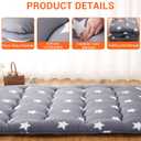 Japanese Futon Floor Mattress, Thick Tatami Mat, Foldable Floor Mattress, Roll Up Dormitory Sleeping Pad, Portable Floor Lounger Bed for Guest Room, Camping, Full Size, Grey