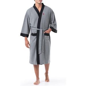 IZOD Men's Waffle Knit Kimono Robe, Heather Grey, One Size