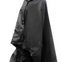 Stadium Blanket, Waterproof Windproof Outdoor Hooded Fleece Blanket - Portable, Wearable, Warm for Outdoor Camping, Picnic, Stadium, Sports, Beach, Concerts, Car, Dogs, Black/Grey