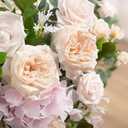 Ling's moment 2PCS Pink Artificial Floral Swags Wedding Arch Flower Garland Cream Rose Flowers Greenery for Table Backdrop Easel Wall Entryway Outdoor Board Decor