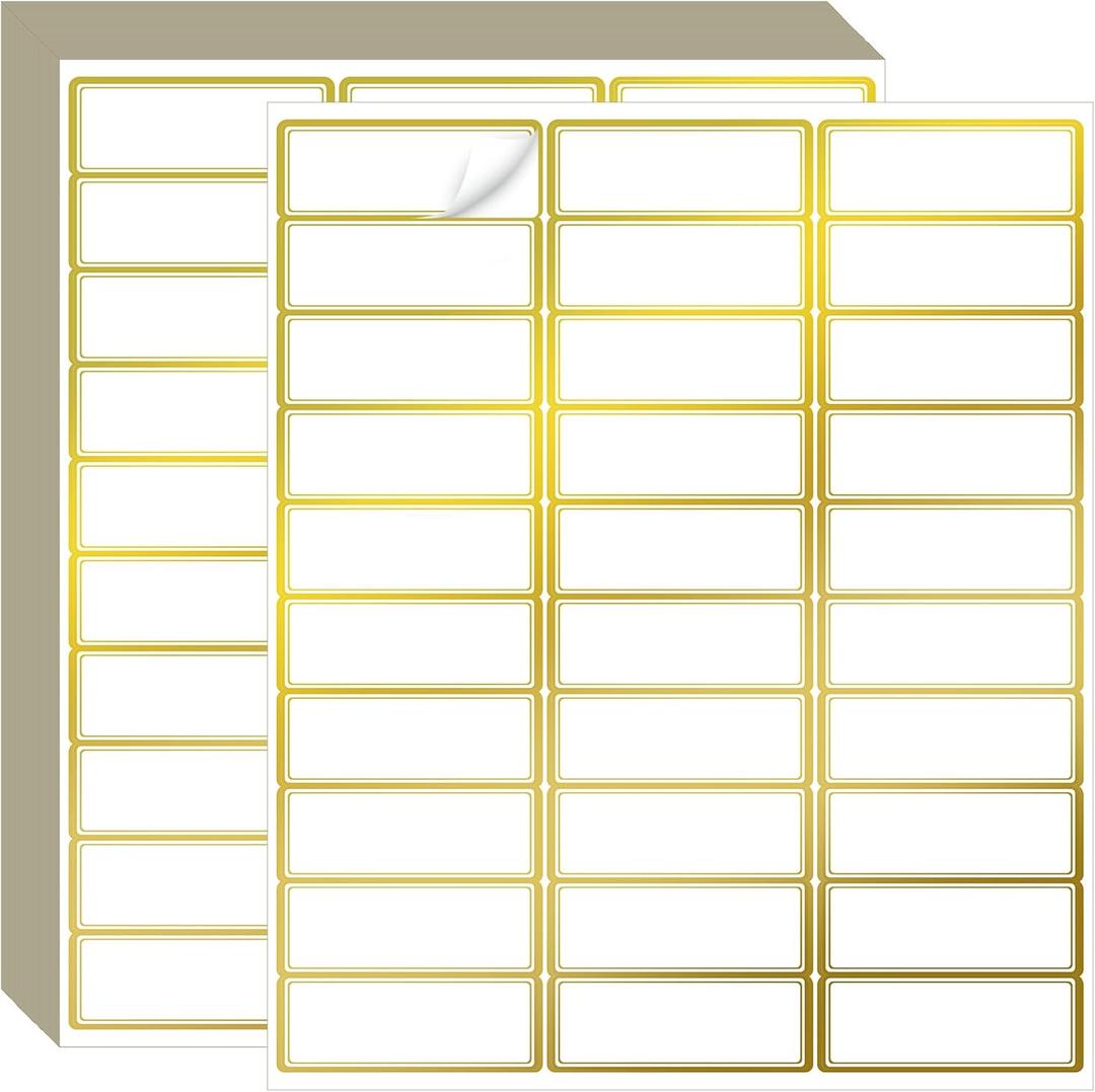 Geyee 1800 Pcs Fluorescent Address Labels Colored Address Labels 1'' x 2-5/8'' Neon Color Printable Stickers for Printer Return Mailing Shipping Message (Gold and White) Geyee 1800 Pcs Fluorescent Address Labels Colored Address Labels 1'' x 2-5/8'' Neon Color Printable Stickers for Printer Return Mailing Shipping Message (Gold and White)