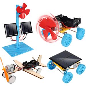 4 in 1 Solar Power & Electric Motor STEM Kits,Science Experiment Projects for Kids Beginners,Electronic Assembly Solar Powered Toy Kit,DIY Educational Engineering Experiments for Boys and Girls