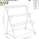 Flower Display Stand with 12 Buckets Metal 3-Tier White Flower Bar Stand