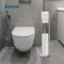 Toilet Paper Holder Stand, Toilet Paper Stand Brushed Nickel, Free Standing Toilet Paper Holder, Toilet Paper Storage by Bathth