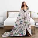 Hummingbird Throw Blanket Butterfly Hummingbirds Theme Blanket for Women Girls Hummingbird Gifts for Bird Lovers Bird Flower Blanket for Couch Bed Outdoor 40"x50"for Kids/Child