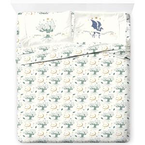Jay Franco Kids Sheet Set with Fitted, Flat Sheets & Pillow Cover - Ultra-Soft Bedding with Pillowcase for Room Decor, White - Harry Potter, 4 Piece Queen