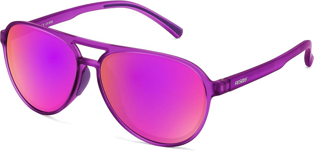 FEISEDY Polarized Aviator Sunglasses for Men Women Trendy Classic Sports Driving Outdoor TAC Lens UV400 TR90 Eyewears B0378