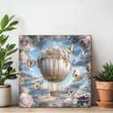 Hot Air Balloon Puzzle 1000 Pieces, PICKFORU Fantasy Butterfly Rose Flower Jigsaw Puzzle, Impossible Unique Nature Art Theme, Challenging for Adults