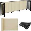E&K Sunrise 3' x 15' Balcony Privacy Fence Screen Cover with Zip Ties Outdoor Screen Fence UV Protection for Deck Patio Backyard Apartment Pool Porch (Beige)