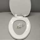Mayfair Caswell Modern Toilet Seat, Slow Close, Easy Clean, Plastic, Elongated, White