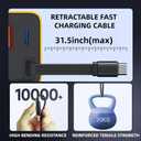 3 in 1 GaN Charger,80w Fast Charger Adapter with Type-C Cable & 2 USB Ports,Multi-Functional Retractable All in one Charger for Phone,Tablets,laptops (Yellow)