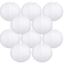 20Pcs White Round Paper Lanterns for Home Decor, Restaurant, Church, Wedding, Birthday Party Decorations, Hanging Chinese Japanese Paper Lantern Lamps (White)