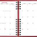 Brownline 2025 CoilPro Daily/Monthly Planner, Untimed Journal, 12 Months, January to December, Twin-Wire Binding, 8.25" x 5.75", Bright Red (CB389C.RED-25)